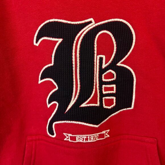 Brooklyn Xpress Boys Size 10/12 Red & Black Hoodie With Embroidered "B" Logo - Picture 2 of 14